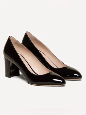 M. Gemi The Lustro 70mm Black Patent Leather Heels Pumps, Size 38/US 7.5